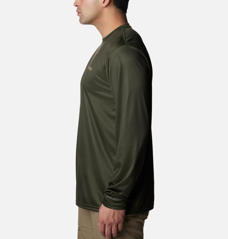 Men's PHG Terminal Shot Game Flag Long Sleeve Shirt - Tall, Color: Surplus Green, Sahara Duck Flag, image 3