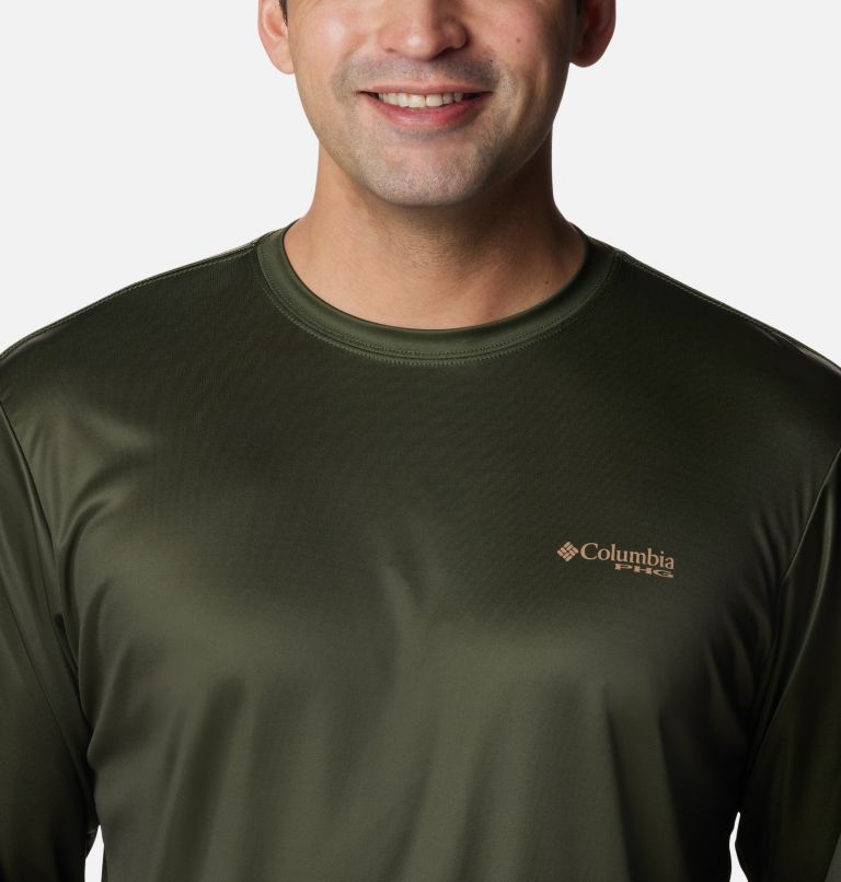 Men's PHG Terminal Shot Game Flag Long Sleeve Shirt - Tall, Color: Surplus Green, Sahara Duck Flag, image 4