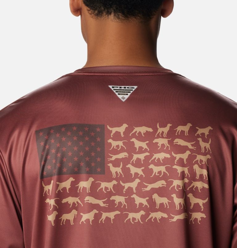 Men's PHG Terminal Shot Game Flag Long Sleeve Shirt - Tall, Color: Red Rocks, Sahara Dog Flag, image 5