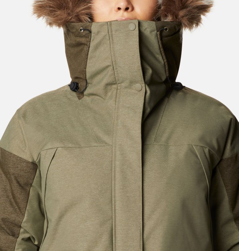 Thumbnail: Women's Mount Si Down Waterproof Parka, Color: Stone Green, Olive Green, image 4