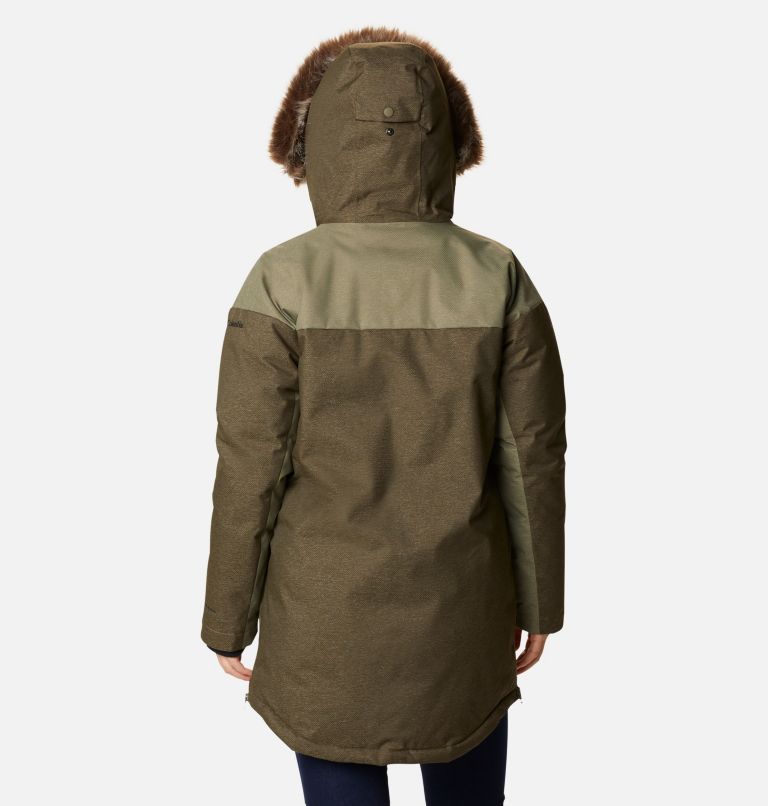 Women's Mount Si Omni-Heat Infinity Down Parka, Color: Stone Green, Olive Green