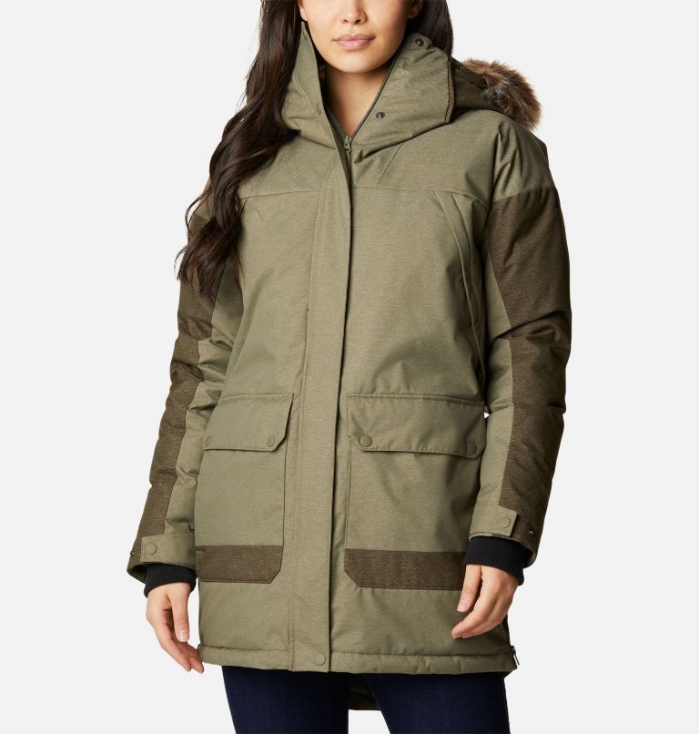 Parka Impermeable para mujer en verde oscuro