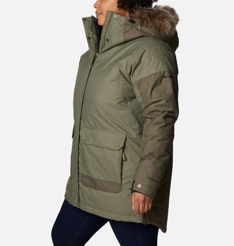 Thumbnail: Women's Mount Si Omni-Heat Infinity Down Parka - Plus Size, Color: Stone Green, Olive Green, image 3