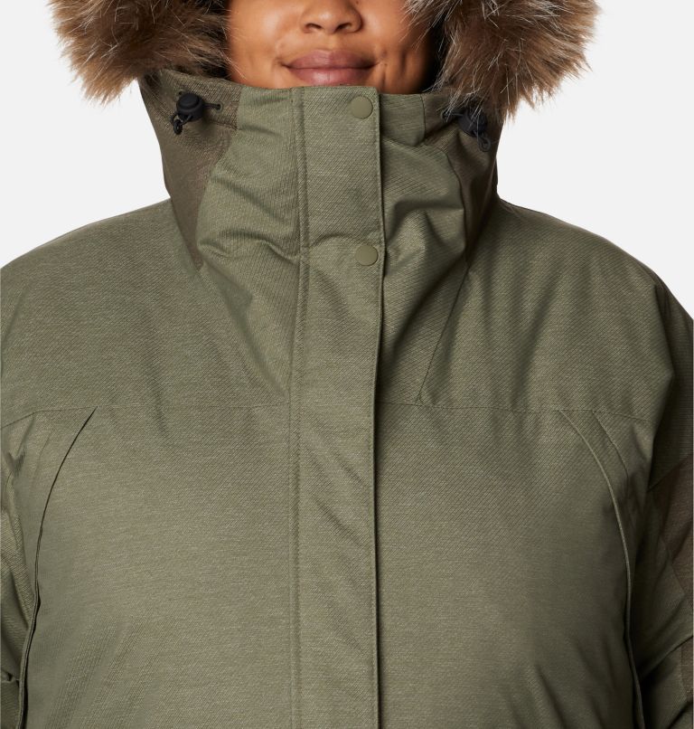 Thumbnail: Women's Mount Si Omni-Heat Infinity Down Parka - Plus Size, Color: Stone Green, Olive Green, image 4