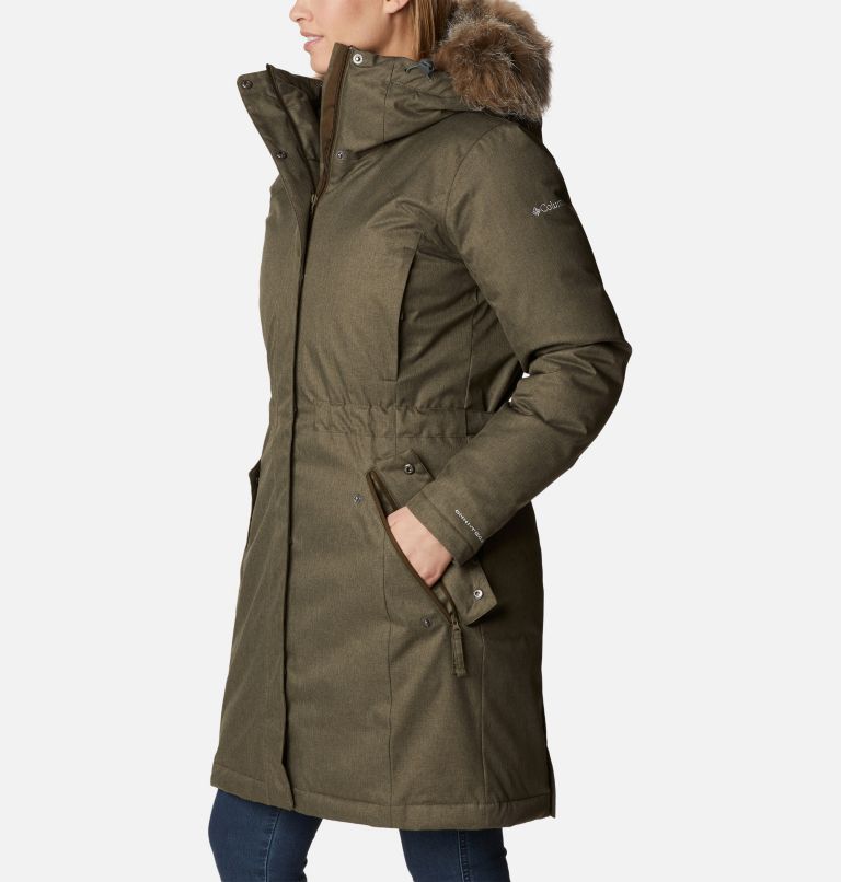 Olive store down coat