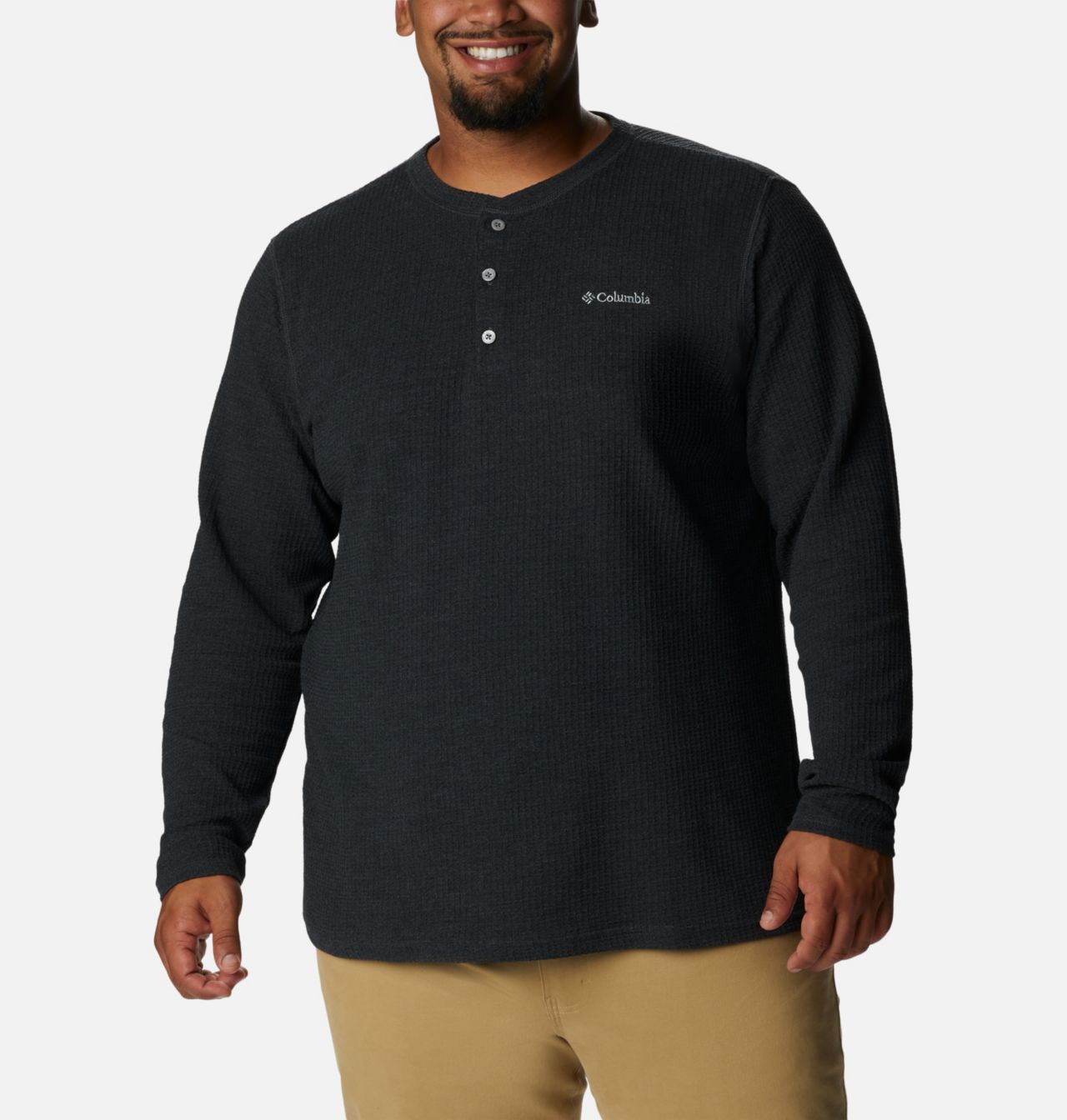 Men's Pine Peak™ Waffle Long Sleeve Henley - Big 1