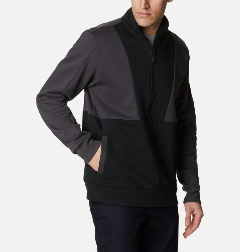 Men's Lodge Colourblock Half-Zip Pullover, Color: Black, Shark