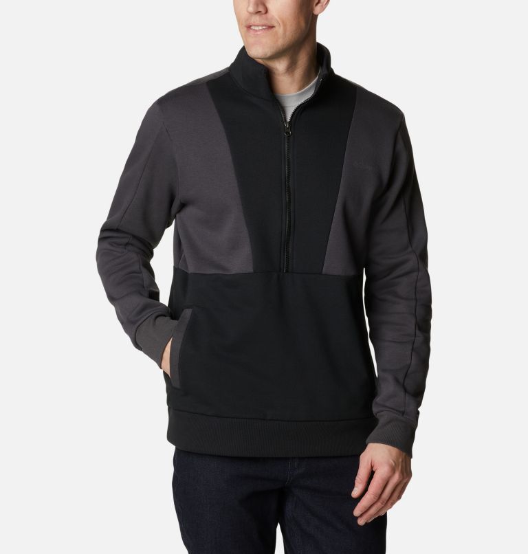 Men's Lodge Colourblock Half-Zip Pullover, Color: Black, Shark, image 1