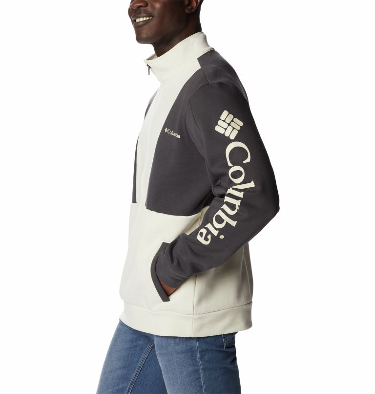 Columbia Lodge Colorblock Half Zip | 191 | L, Color: Chalk, Shark, Shark, image 3