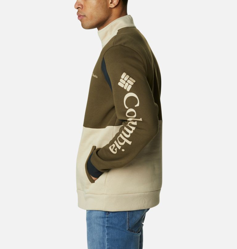 Lodge Colourblock Half-Zip Pullover für Männer, Color: Ancient Fossil, Olive Green, Black, image 3