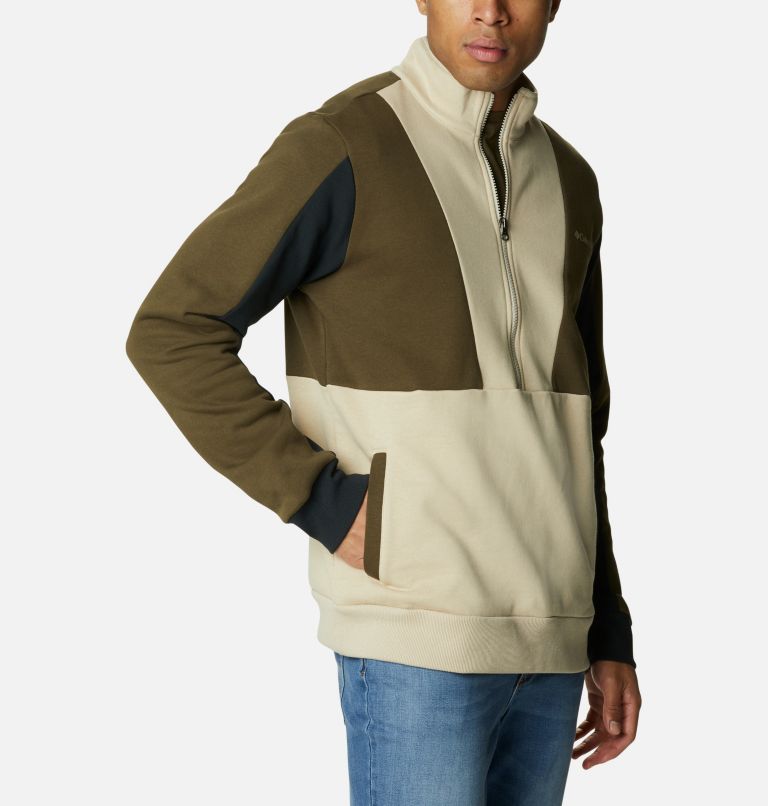 Lodge Colourblock Half-Zip Pullover für Männer, Color: Ancient Fossil, Olive Green, Black, image 5