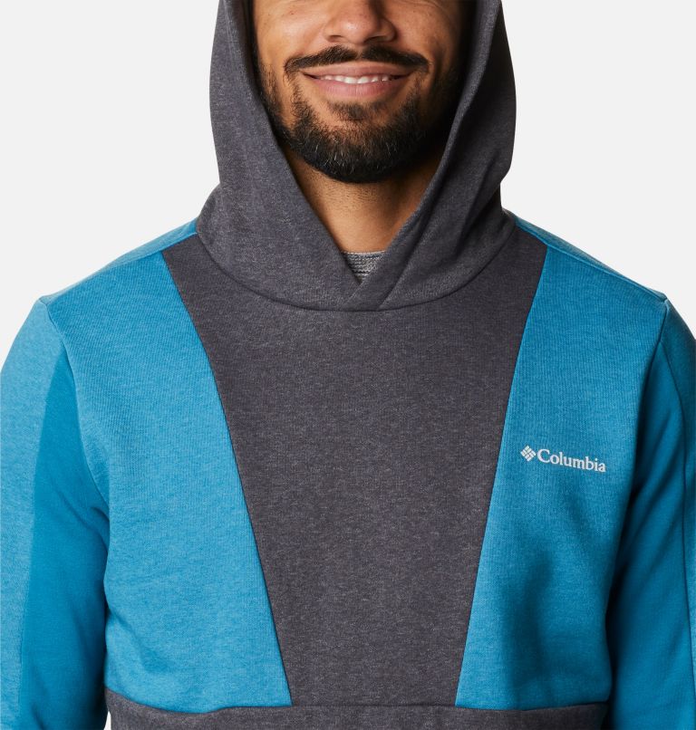 Chandail à capuchon à blocs de couleur Columbia Lodge pour homme, Color: Shark Heather, Deep Marine Heather, image 4