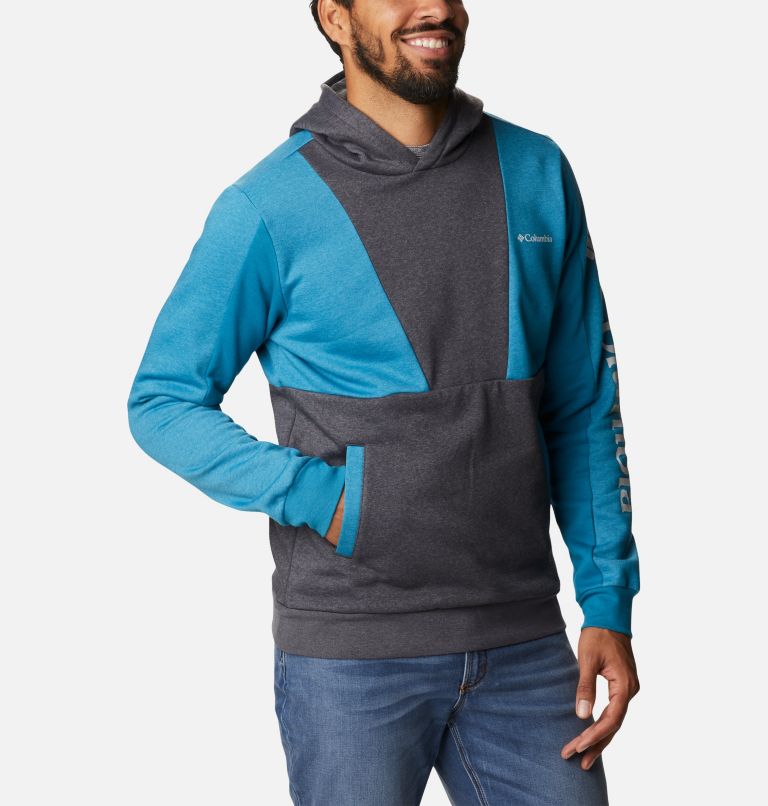Chandail à capuchon à blocs de couleur Columbia Lodge pour homme, Color: Shark Heather, Deep Marine Heather, image 5