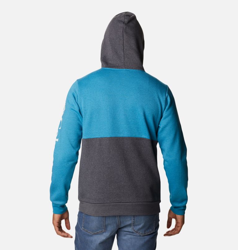 Chandail à capuchon à blocs de couleur Columbia Lodge pour homme, Color: Shark Heather, Deep Marine Heather, image 2