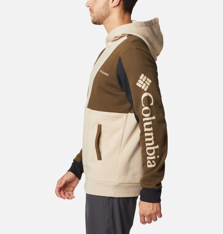 Men's Lodge Colourblock Hoodie, Color: Ancient Fossil, Olive Green, Black, image 3