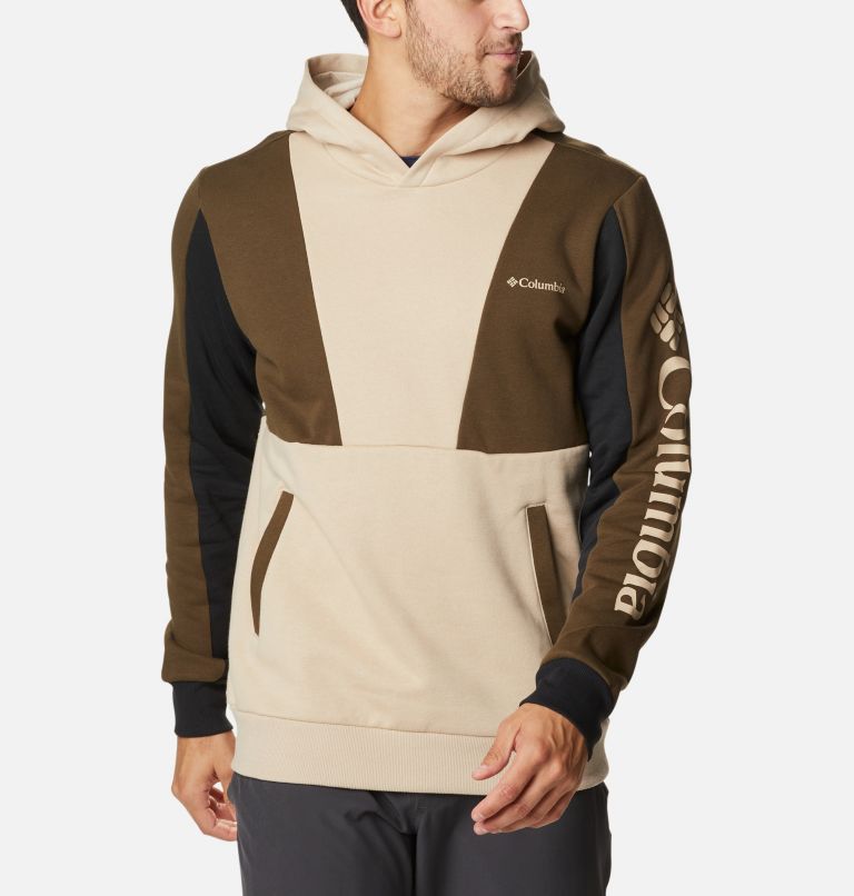 Men's Lodge Colourblock Hoodie, Color: Ancient Fossil, Olive Green, Black, image 5