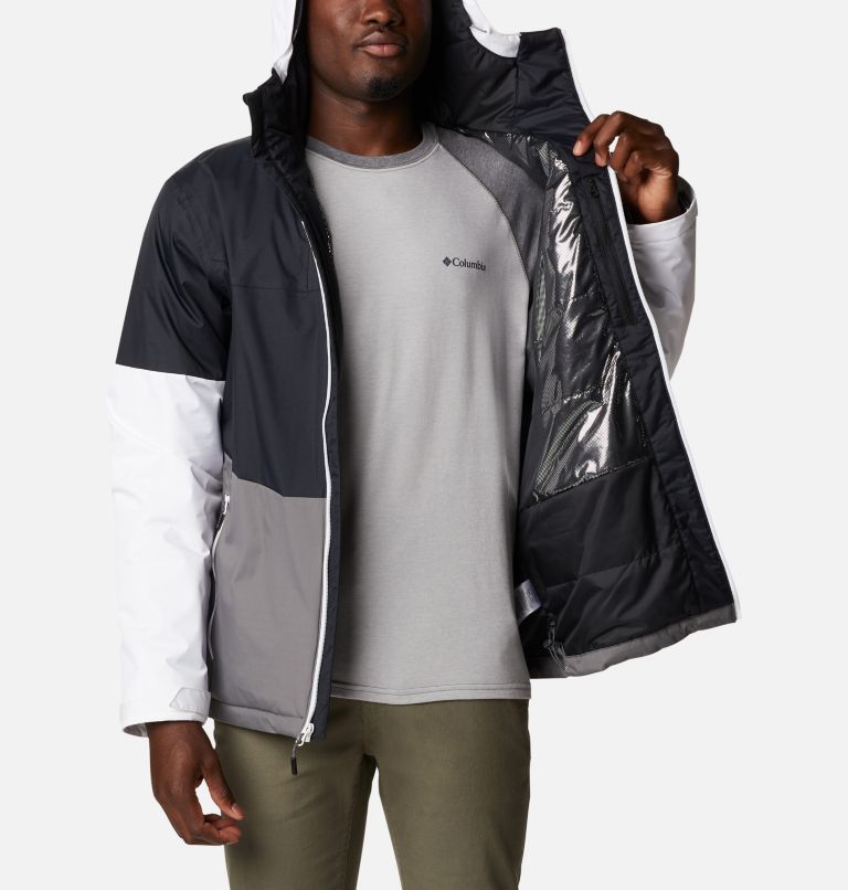 Men's Point Park Insulated Jacket, Color: Black, City Grey, White