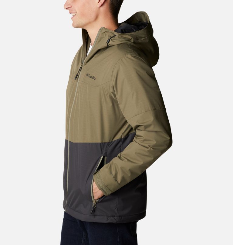 Men's Point Park Waterproof Insulated Jacket, Color: Stone Green, Shark, image 3
