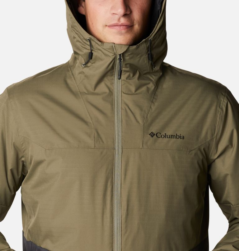 Men's Point Park Waterproof Insulated Jacket, Color: Stone Green, Shark, image 4