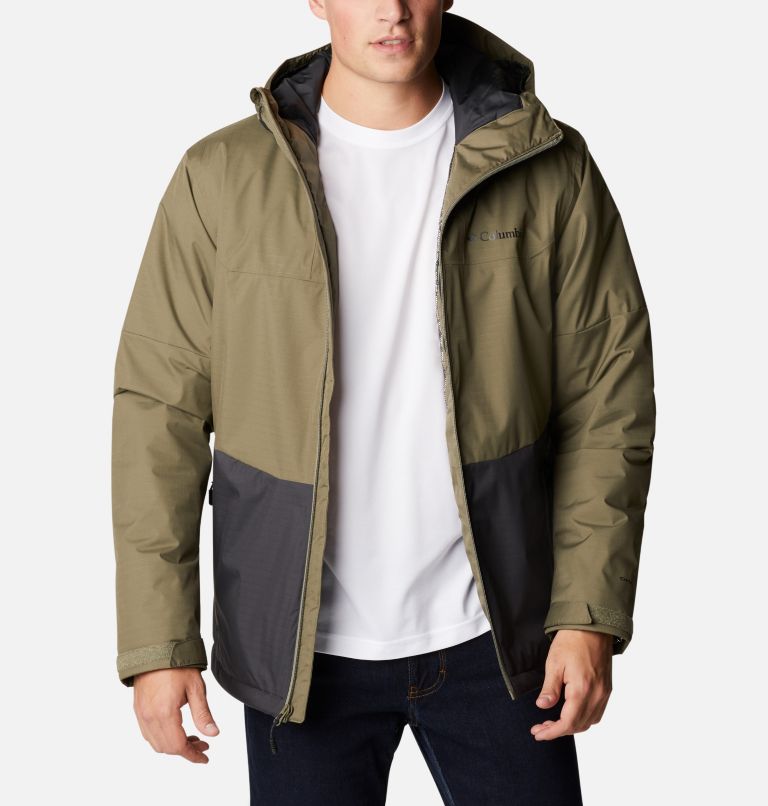 Thumbnail: Men's Point Park Waterproof Insulated Jacket, Color: Stone Green, Shark, image 1