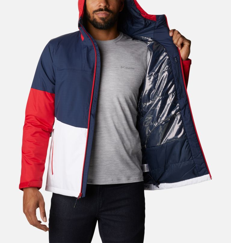 Thumbnail: Men's Point Park Insulated Jacket, Color: Collegiate Navy, White, Mountain Red, image 5