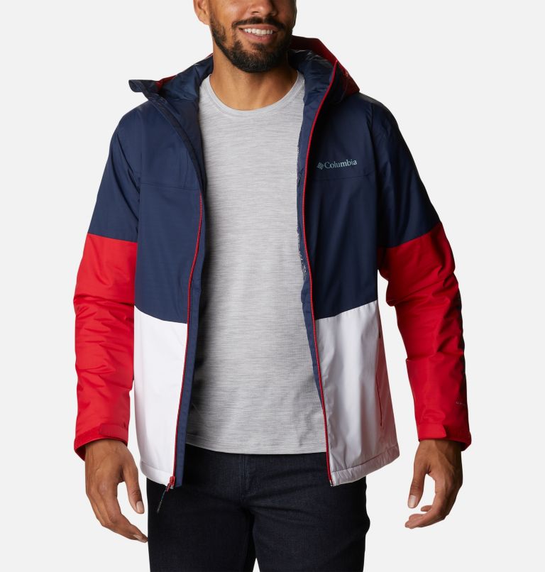 Men's Point Park Insulated Jacket, Color: Collegiate Navy, White, Mountain Red