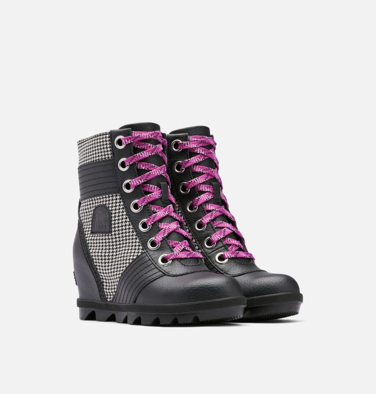 Thumbnail: Youth Lexie Wedge Boot, Color: Black, Bright Lavender, image 2