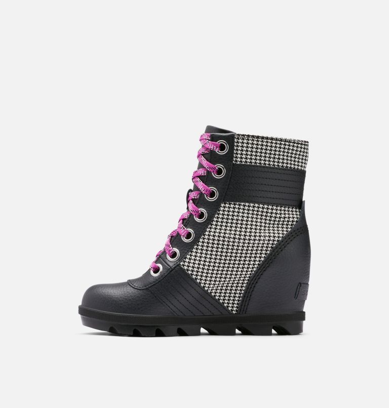 YOUTH LEXIE WEDGE | 010 | 4, Color: Black, Bright Lavender, image 4