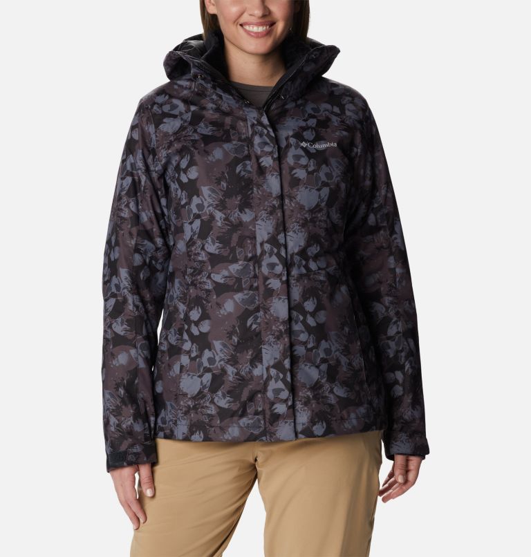Women's Tunnel Falls Interchange Jacket, Color: Black Solarized Tonal Print, image 1