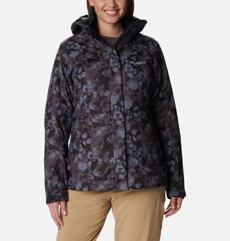 Women's Tunnel Falls Interchange Jacket, Color: Black Solarized Tonal Print, image 1