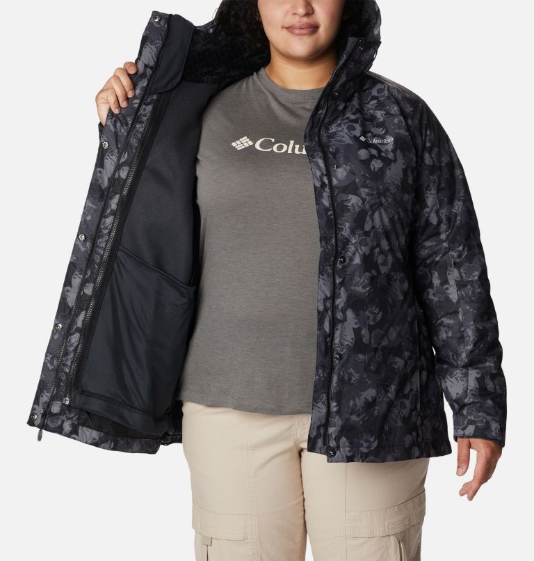 Thumbnail: Women's Tunnel Falls Interchange Jacket - Plus Size, Color: Black Solarized Tonal Print, image 5