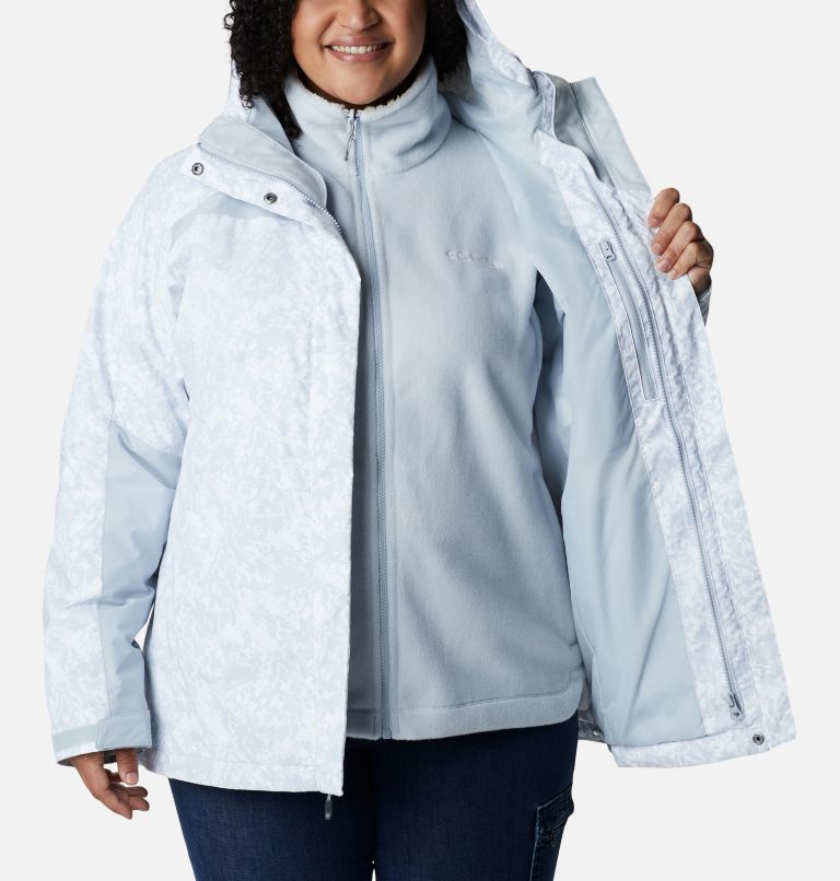 Women's Tunnel Falls Interchange Jacket - Plus Size, Color: White Florescence Print, Cirrus Grey