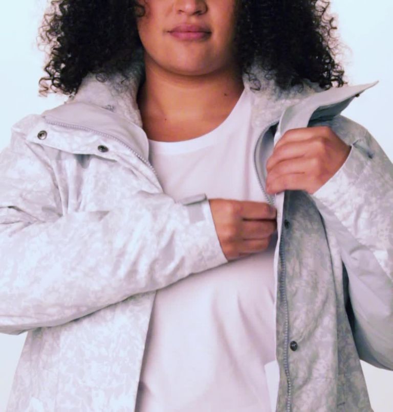 Women's Tunnel Falls Interchange Jacket - Plus Size, Color: White Florescence Print, Cirrus Grey