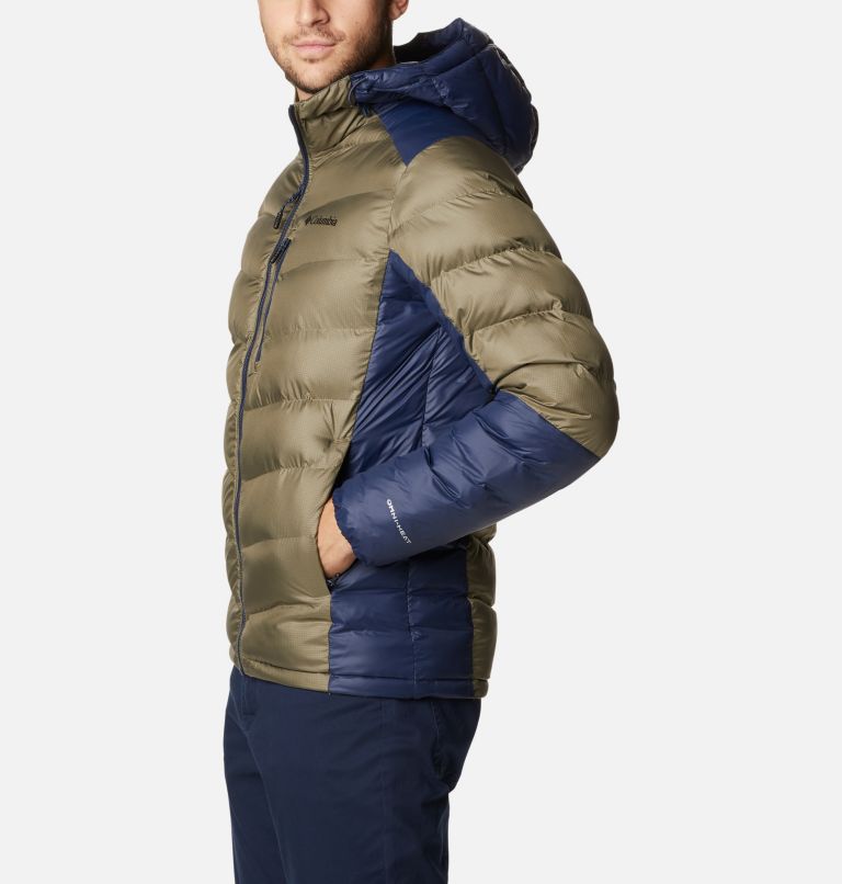 Men's Labyrinth Loop Omni-Heat Infinity Insulated Hooded Jacket, Color: Stone Green, Collegiate Navy