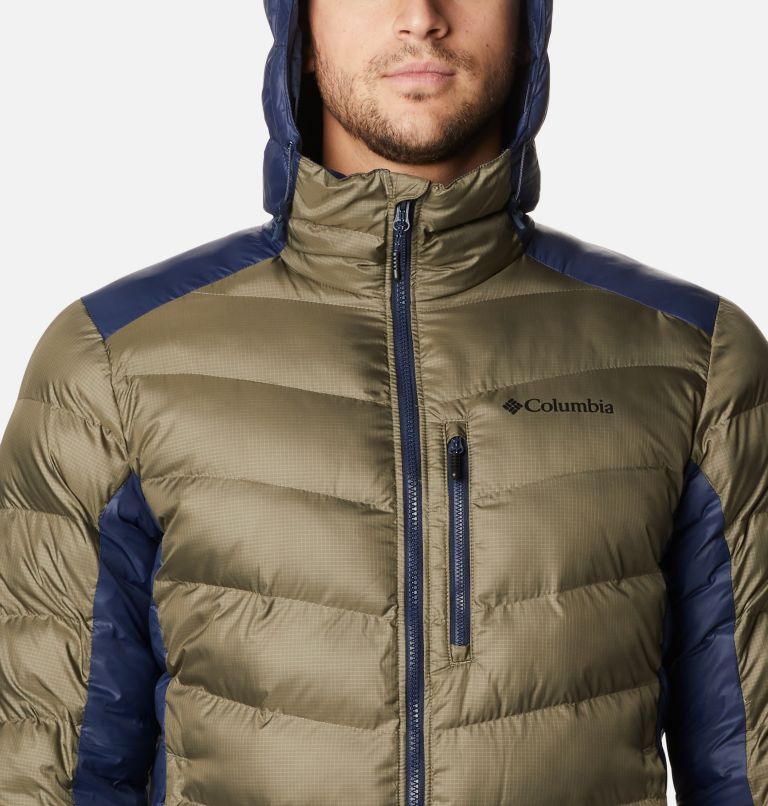 Men's Labyrinth Loop Omni-Heat Infinity Insulated Hooded Jacket, Color: Stone Green, Collegiate Navy