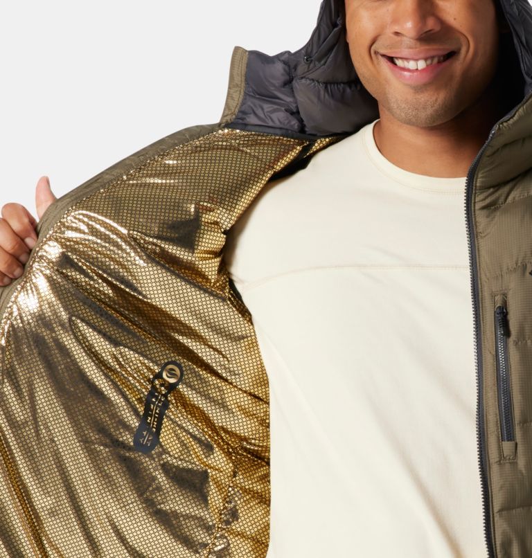 Men's Labyrinth Loop Insulated Hooded Jacket, Color: Stone Green, Shark, image 7