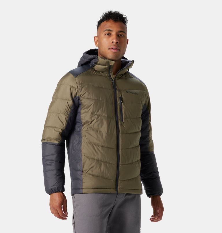 Men's Labyrinth Loop Omni-Heat Infinity Insulated Hooded Jacket, Color: Stone Green, Shark, image 1