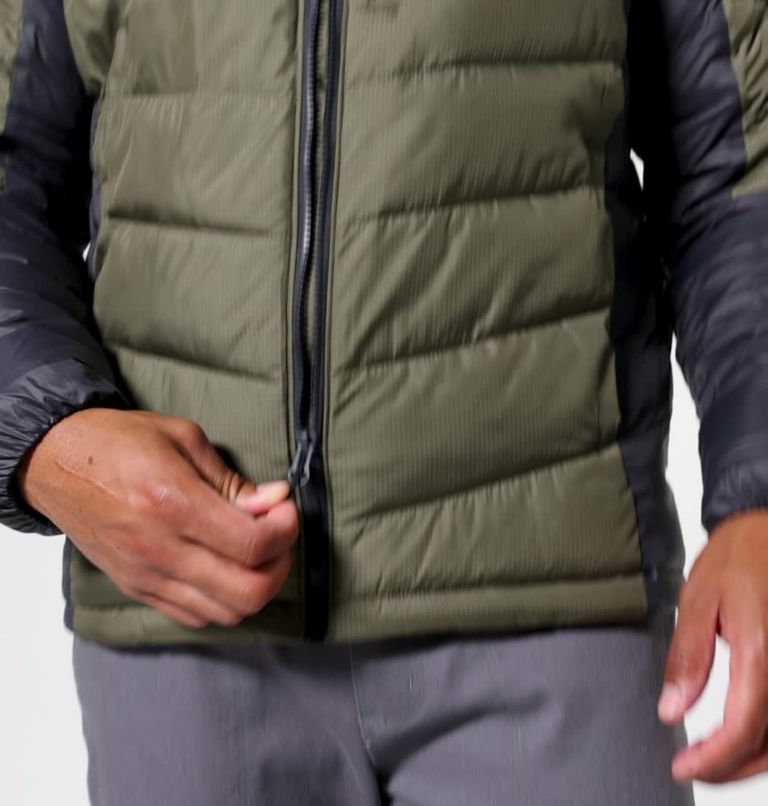 Men's Labyrinth Loop Insulated Hooded Jacket, Color: Stone Green, Shark