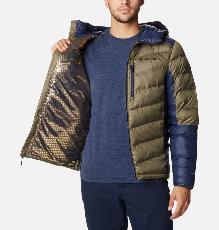 Labyrinth Loop Hooded Jacket | 397 | L, Color: Stone Green, Collegiate Navy, image 5