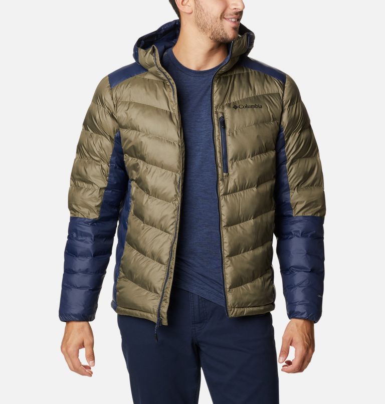 Labyrinth Loop Hooded Jacket | 397 | L, Color: Stone Green, Collegiate Navy, image 1