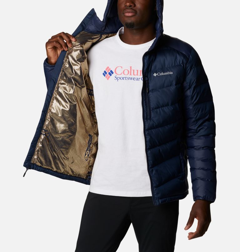 Thumbnail: Men's Labyrinth Loop Down Hooded Jacket, Color: Collegiate Navy, image 5