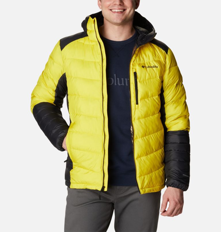 Thumbnail: Men's Labyrinth Loop Insulated Hooded Jacket, Color: Laser Lemon, Black, image 8