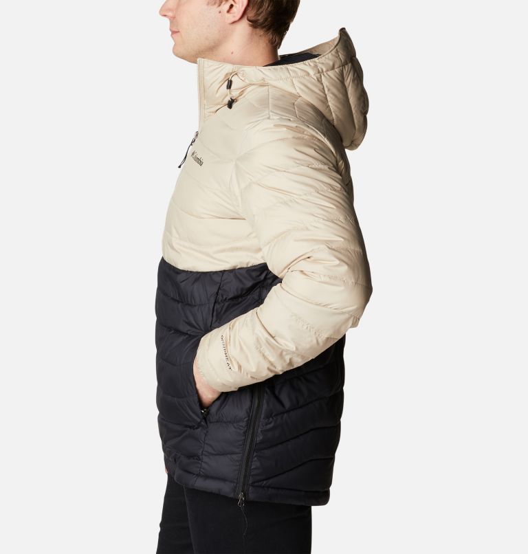 Men's Powder Lite Anorak, Color: Ancient Fossil, Black, image 3