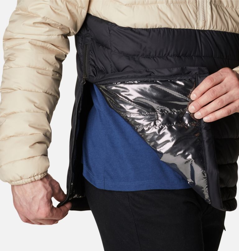 Men's Powder Lite Anorak, Color: Ancient Fossil, Black, image 6