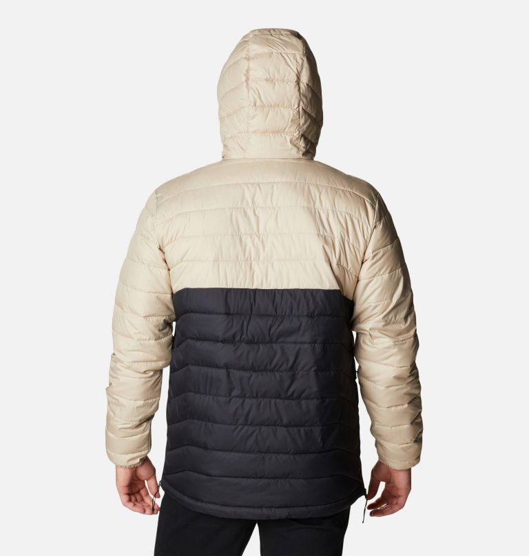 Men's Powder Lite Anorak, Color: Ancient Fossil, Black, image 2