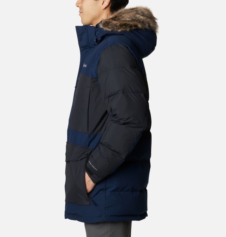 Men's Marquam Peak Fusion Insulated Parka, Color: Collegiate Navy, Black, image 3