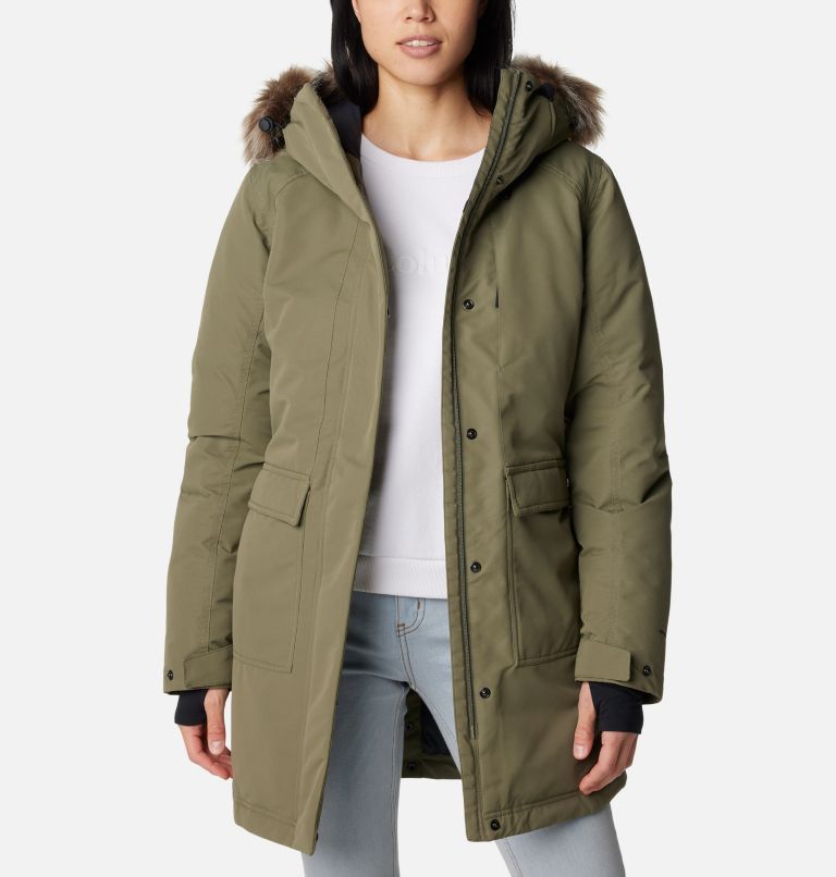 Thumbnail: Women's Little Si Waterproof Insulated Parka, Color: Stone Green, image 9