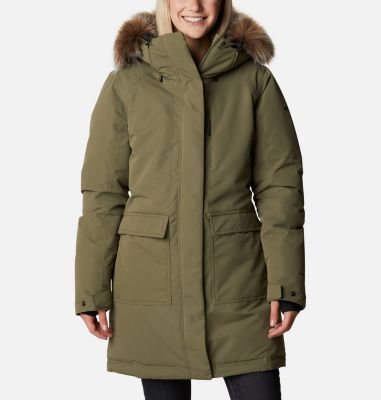 manteau femme hiver kaki capuche fourrure