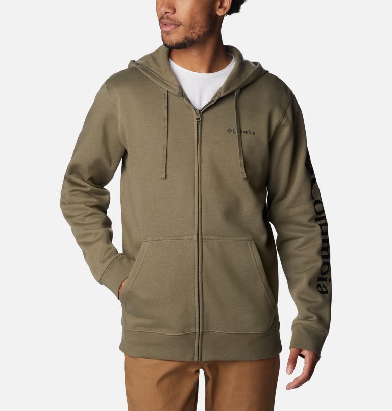 Columbia Trek Full Zip Hoodie | 399 | M, Color: Stone Green, CSC Sleeve Logo, image 1