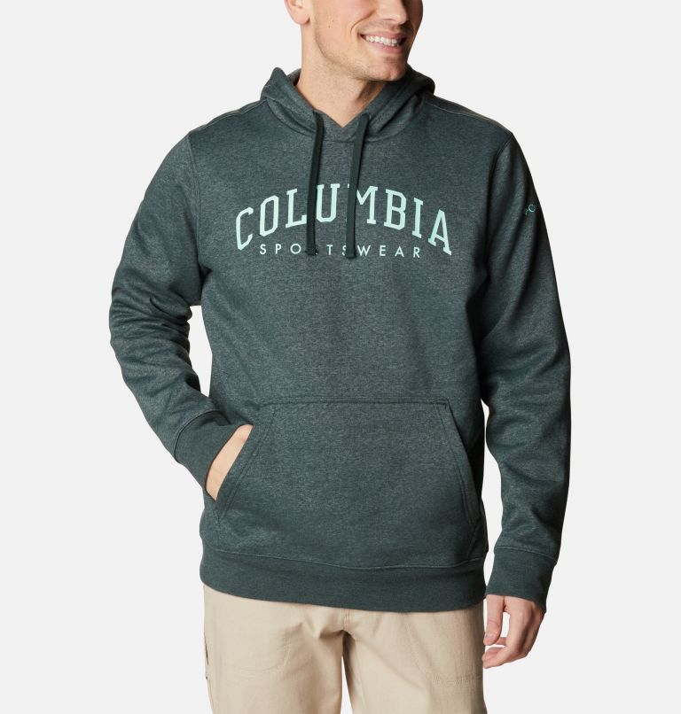 Thumbnail: Men's Columbia Trek Hoodie, Color: Spruce Heather, CSC Arched Brand Logo, image 1